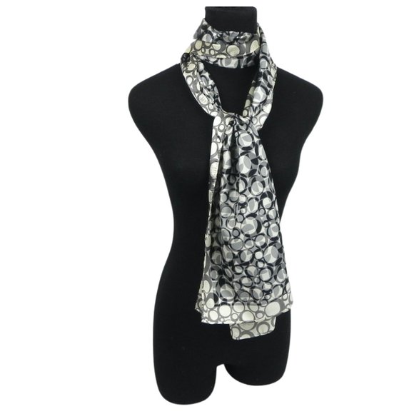 Vintage Geometric ESPRIT Scarf | Black & White Scarf - Picture 1 of 11
